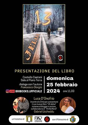 Presentazione del romanzo thriller 13 jeloa di luca d'onofrio